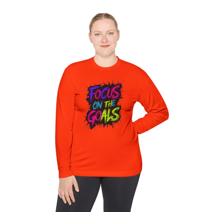 Unisex Long Sleeve Tee - "Focus on the Goals" Motivational Shirt, Fitness Apparel, Activewear, Gift for Athletes, Casual Wear