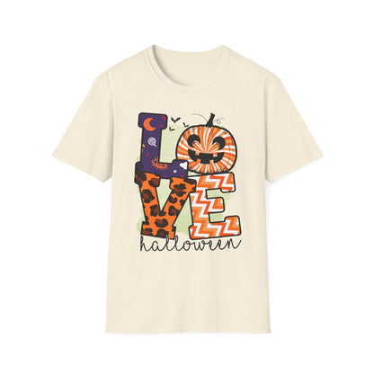 Halloween Love T-Shirt | Unisex Softstyle Tee for Fall | Spooky Season Apparel | Cute Halloween Shirt | Gift for Ghost Lovers