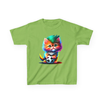 Colorful Cat Soccer Kids Heavy Cotton™ Tee
