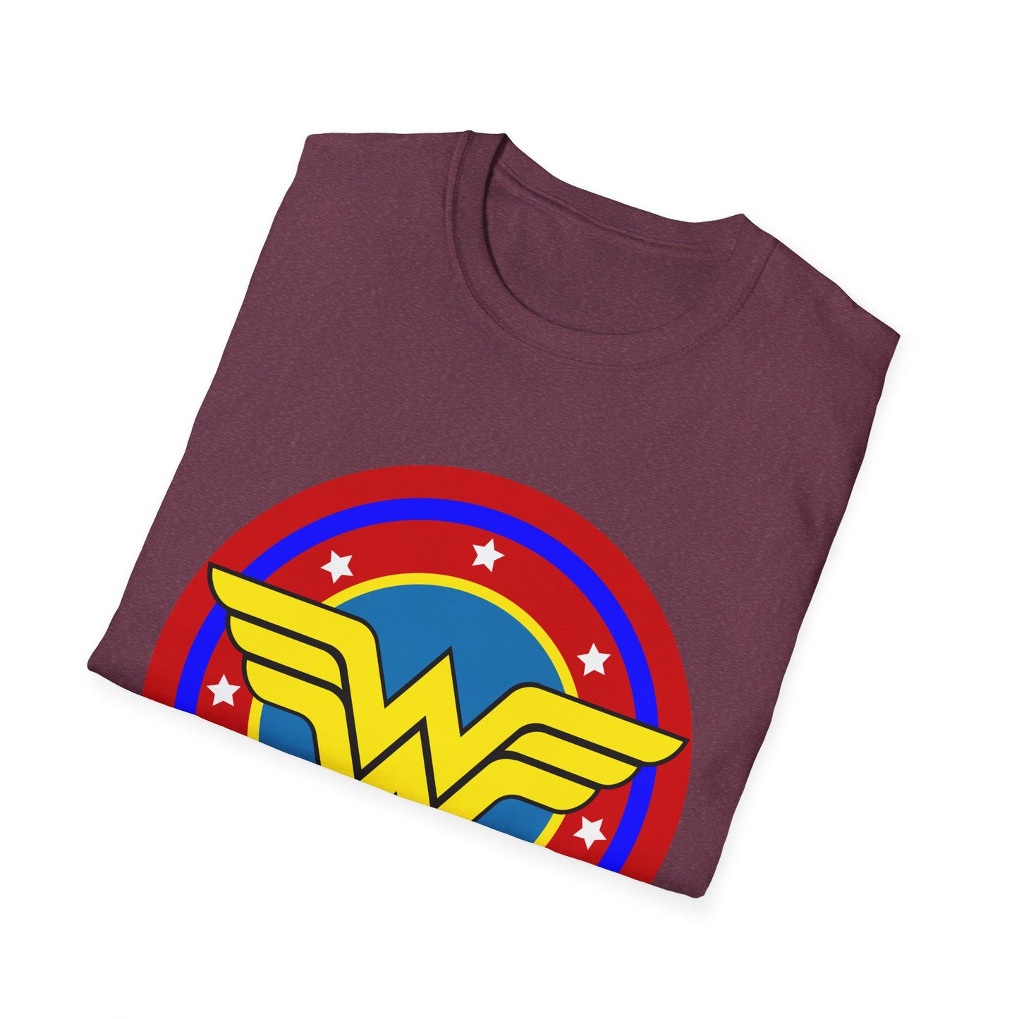 Wonder Woman Inspired Unisex Softstyle T-Shirt, Superhero Tee, Gift for Amazon Fans, Comic Con Outfit, Everyday Wear, Birthday Present