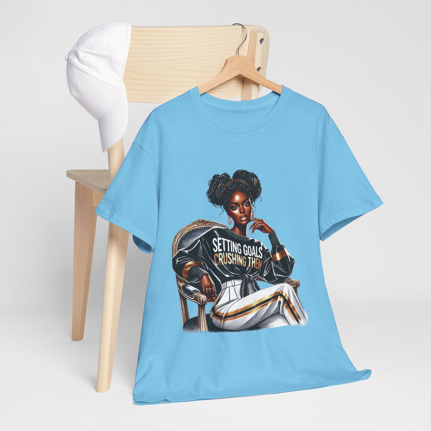 Motivational Tee - Setting Goals & Crushing Them - Unisex Heavy Cotton Shirt