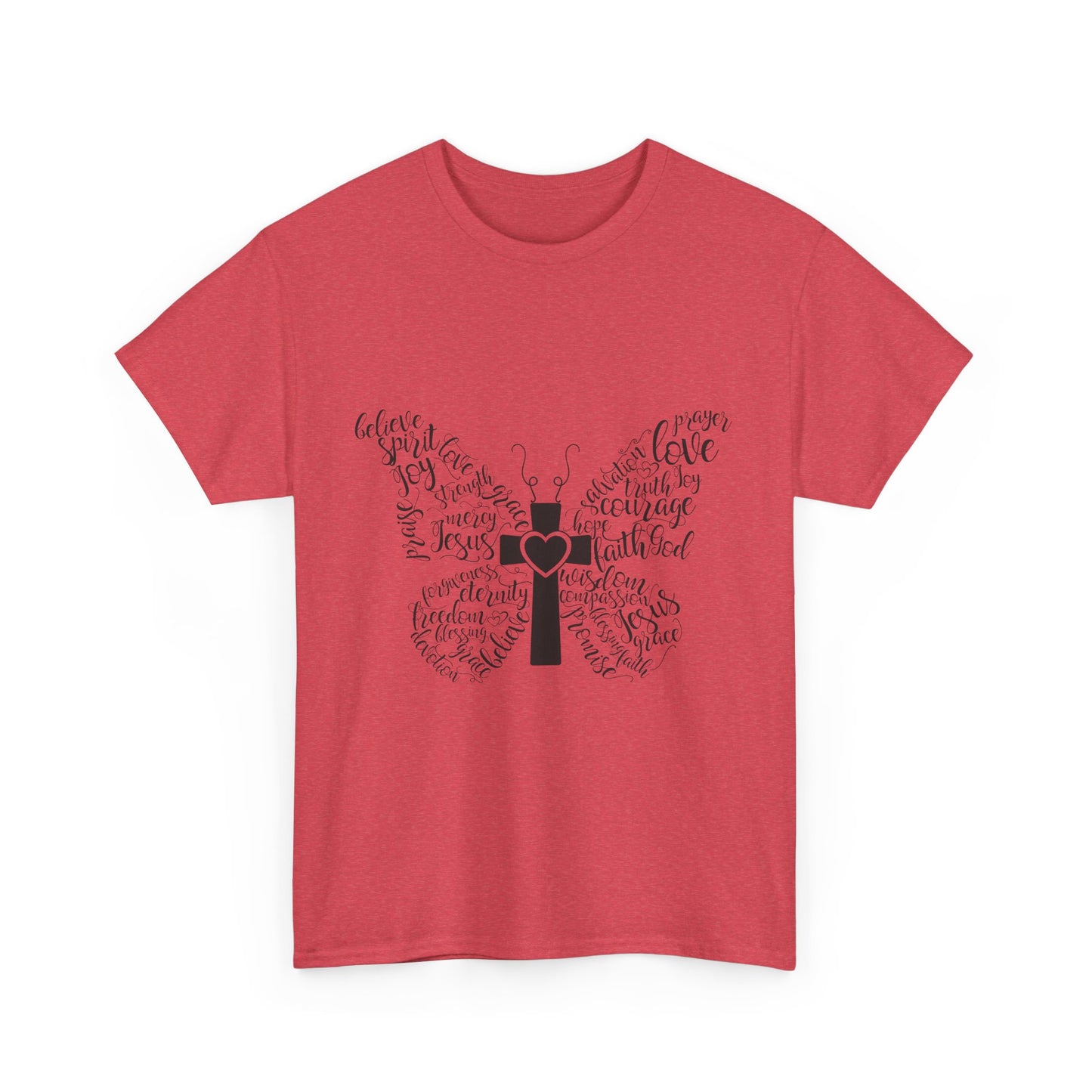 Inspirational Butterfly Unisex Heavy Cotton Tee - Love and Hope Design