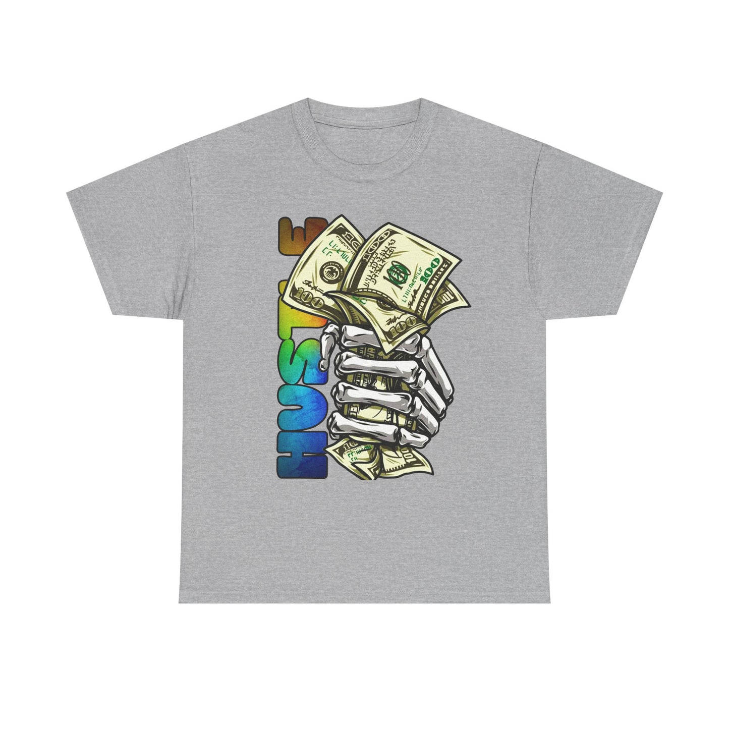 Unisex Heavy Cotton Tee - 'Hustle' Graphic Tee with Money Design