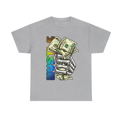 Unisex Heavy Cotton Tee - 'Hustle' Graphic Tee with Money Design