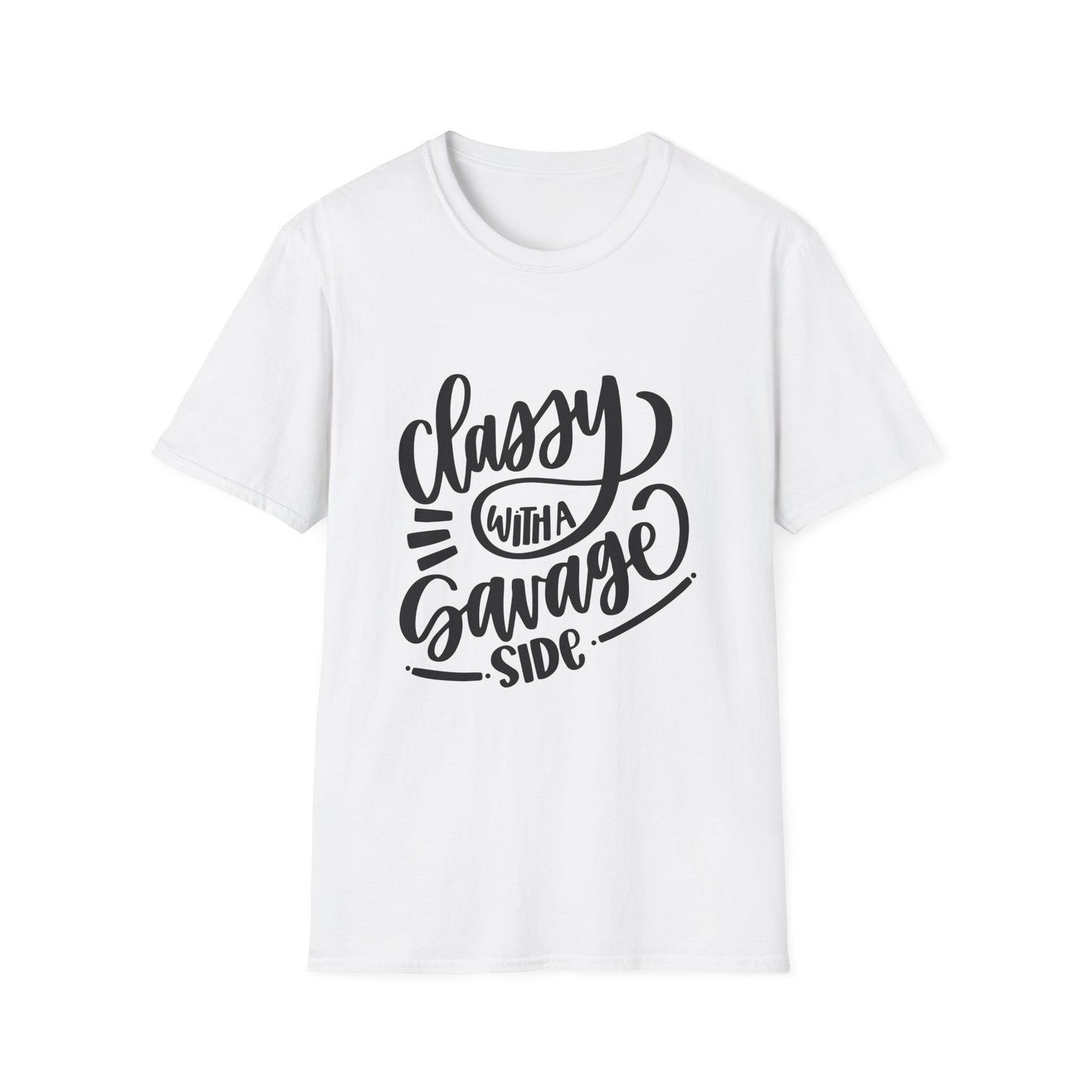 Classy with a Savage Side Unisex Softstyle T-Shirt - Trendy Graphic Tee for Casual Wear