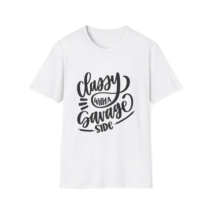 Classy with a Savage Side Unisex Softstyle T-Shirt - Trendy Graphic Tee for Casual Wear
