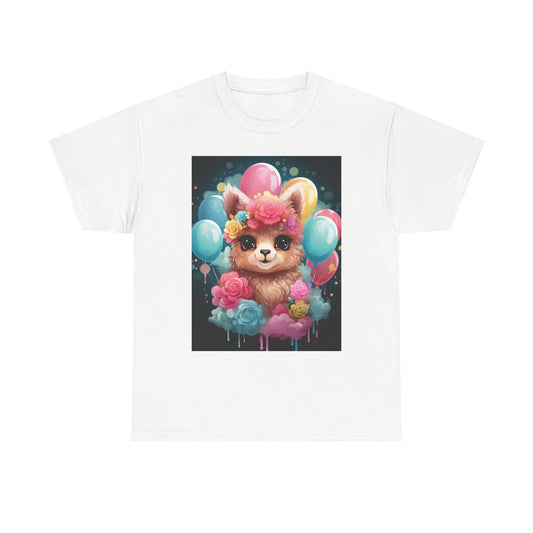 Cute Floral Dog Unisex Heavy Cotton Tee - Perfect for Dog Lovers!