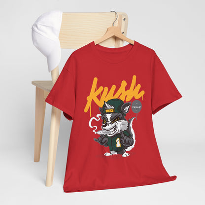 Street Style Unisex Heavy Cotton Tee - 'Kush Ville' Graphic Design