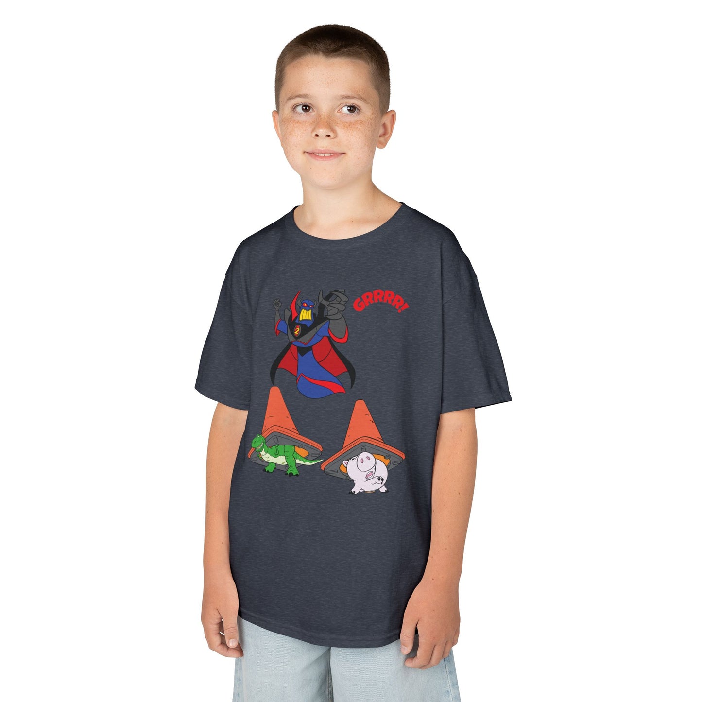 Kids Cartoon Battle Tee - Fun & Unique Grrr! Design