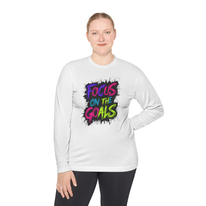 Unisex Long Sleeve Tee - "Focus on the Goals" Motivational Shirt, Fitness Apparel, Activewear, Gift for Athletes, Casual Wear