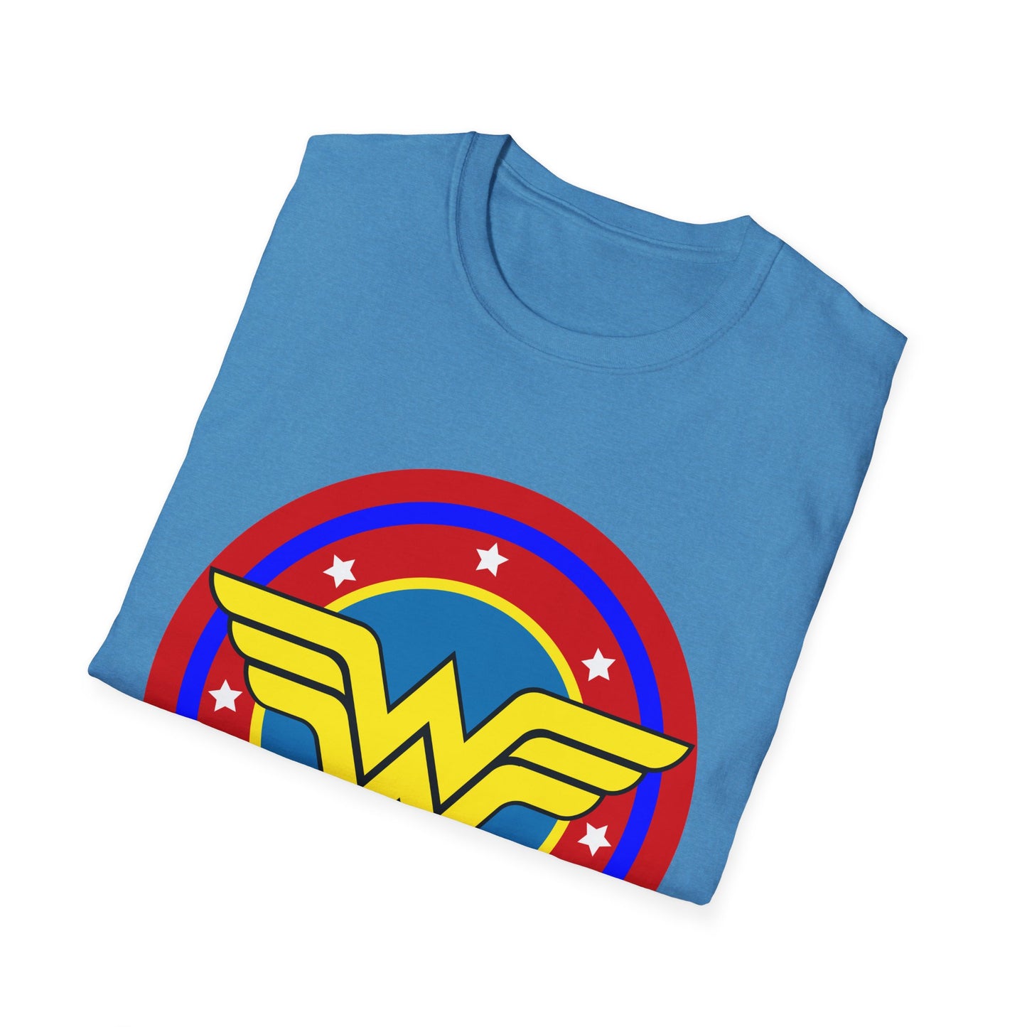 Wonder Woman Inspired Unisex Softstyle T-Shirt, Superhero Tee, Gift for Amazon Fans, Comic Con Outfit, Everyday Wear, Birthday Present