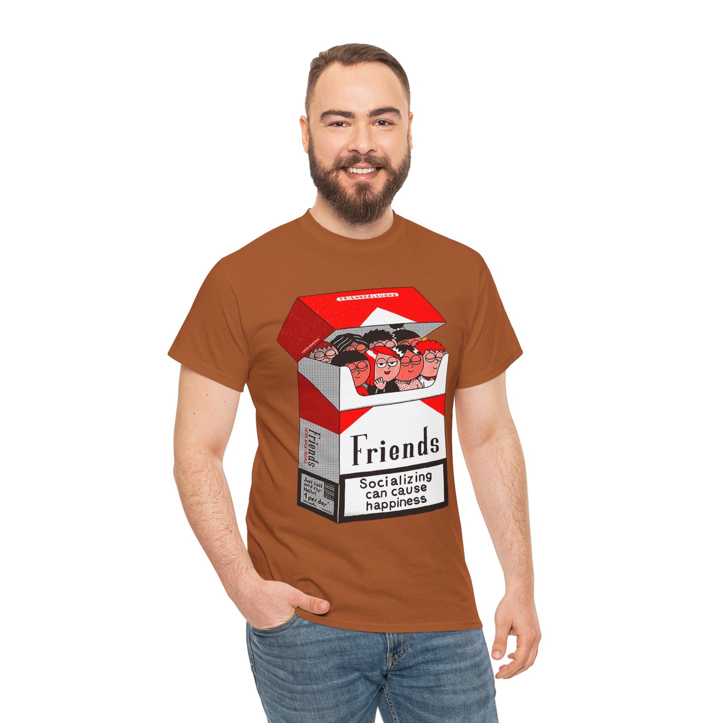 Friends Socializing Unisex Heavy Cotton Tee - Fun Graphic T-Shirt