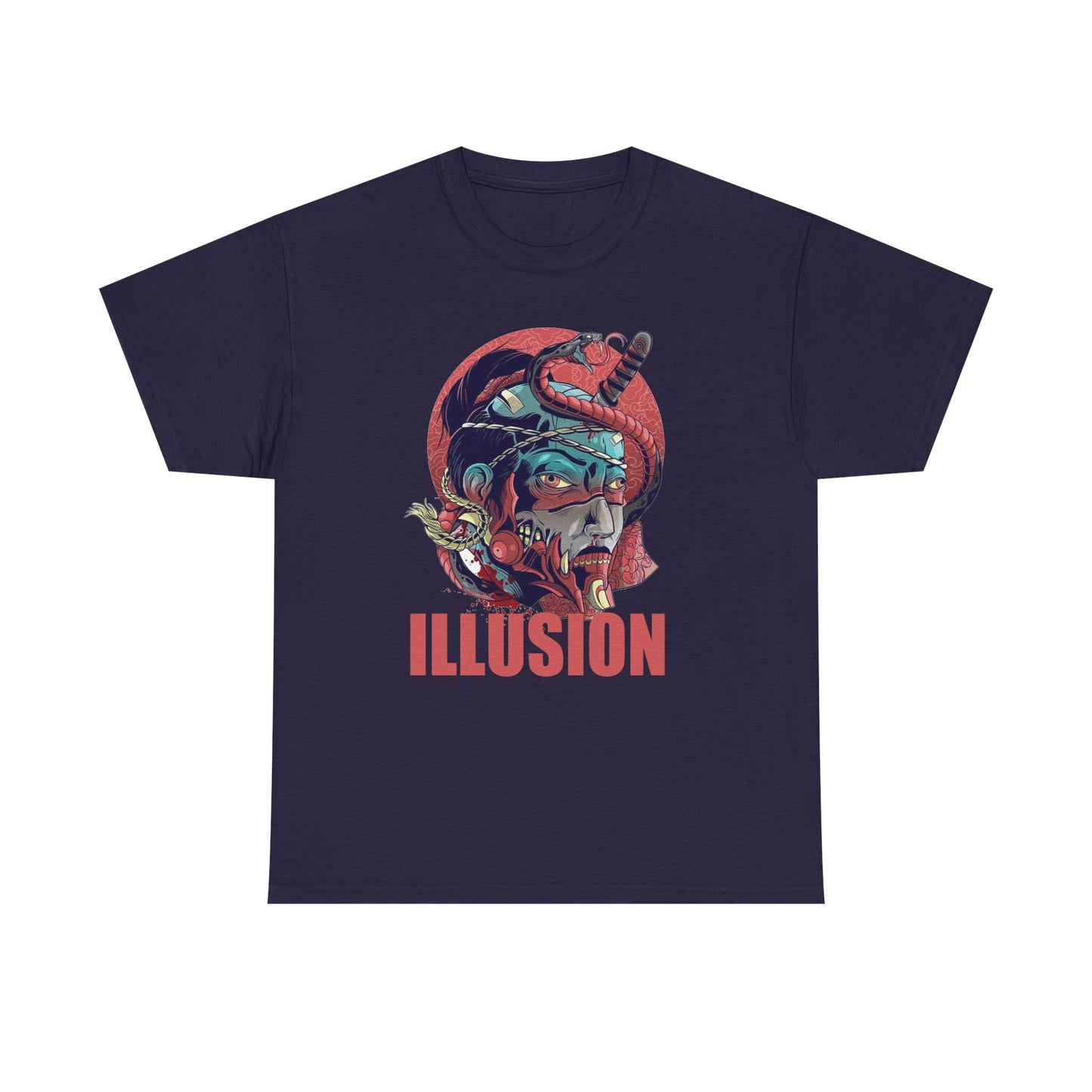 Artistic Unisex Heavy Cotton Tee - 'ILLUSION' Graphic Design
