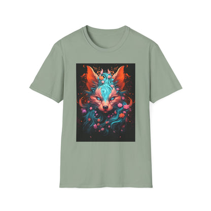 Vibrant Fox Floral Unisex Softstyle T-Shirt