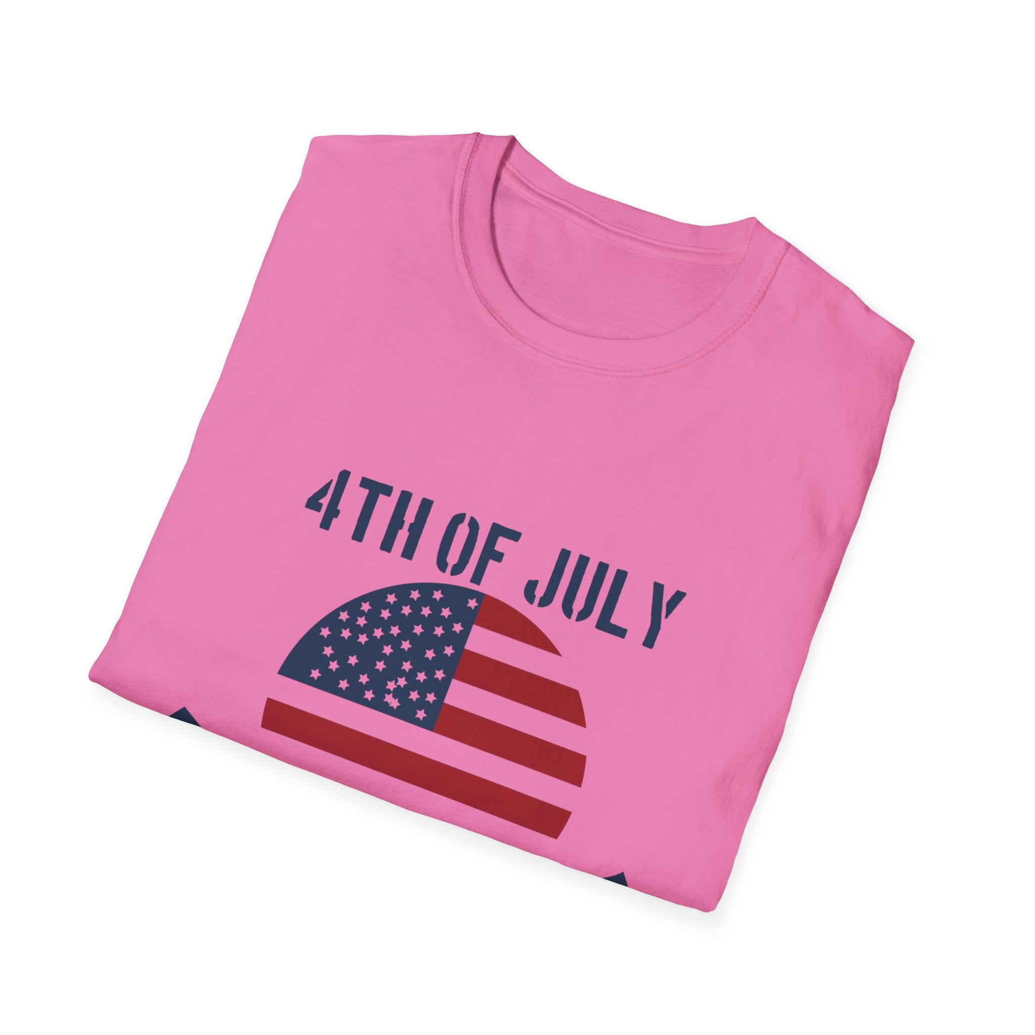 4th of July Unisex Softstyle T-Shirt, Independence Day Tee, Patriotic Shirt, July 4th Celebration Apparel, Summer BBQ Top