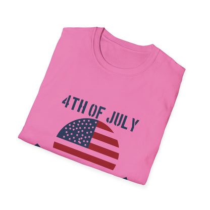 4th of July Unisex Softstyle T-Shirt, Independence Day Tee, Patriotic Shirt, July 4th Celebration Apparel, Summer BBQ Top