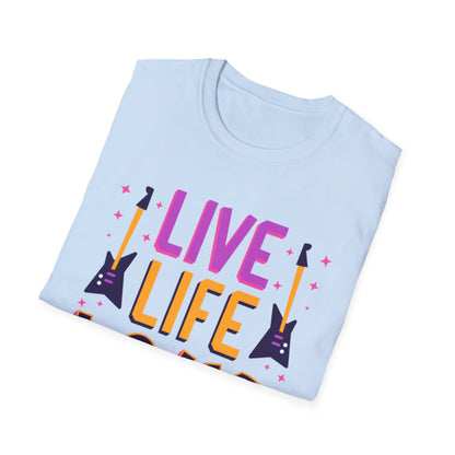 Live Life Loud Unisex Softstyle T-Shirt, Music Lover Gift, Concert Outfit, Rock Band Tee, Birthday Present, Festival Wear