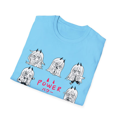 Graphic Anime T-Shirt - 'Power' Design, Unisex Tee for Anime Lovers, Gift for Birthdays & Holidays, Casual Wear, Fun Graphic Shirt