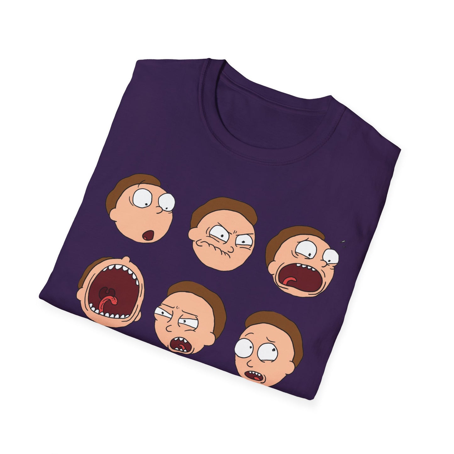 Funny Expressions Unisex Softstyle T-Shirt - Emotive Cartoon Faces