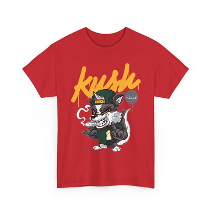 Street Style Unisex Heavy Cotton Tee - 'Kush Ville' Graphic Design