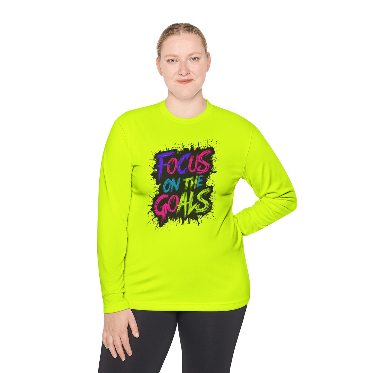 Unisex Long Sleeve Tee - "Focus on the Goals" Motivational Shirt, Fitness Apparel, Activewear, Gift for Athletes, Casual Wear