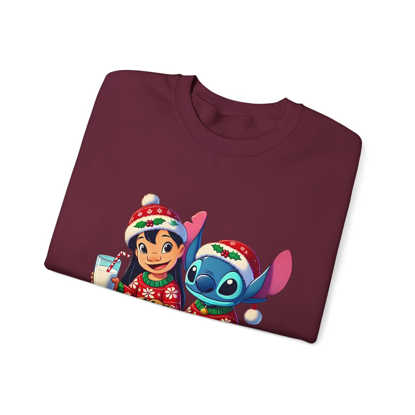 Holiday Character Sweatshirt — Cute Christmas Cookies & Milk Design