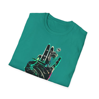 Psychedelic Hand Design Unisex T-Shirt - Softstyle, Casual Vibe