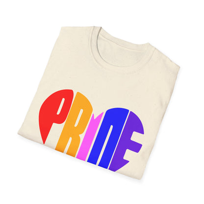 Pride Heart T-Shirt, LGBTQ Apparel, Unisex T-Shirt, Softstyle Tee, Gay Pride Shirt, Celebration Wear, Rainbow Love Tee