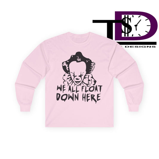 Creepy Horror Theme Long Sleeve Tee, Halloween Shirt, Unisex Graphic Tee, Movie Fan Apparel, Gift for Horror Lovers