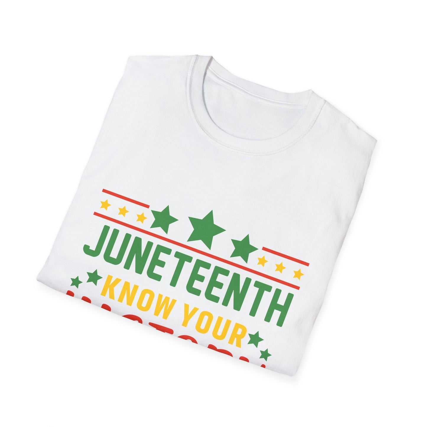Juneteenth History T-Shirt, Unisex Softstyle Tee, Celebrate Freedom, Know Your History, Black History Month, Gift for Activists