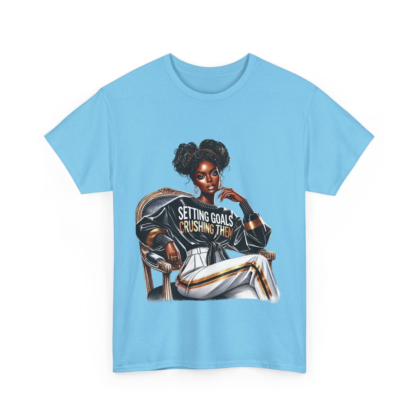 Motivational Tee - Setting Goals & Crushing Them - Unisex Heavy Cotton Shirt