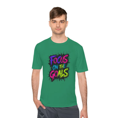 Colorful Motivational Fitness Tee for Active Lifestyle, Gym Shirt, Workout Shirt, Gift for Athletes, Focus on the Goals