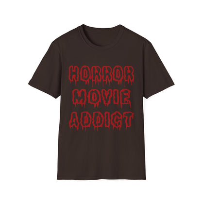 Unisex Horror Movie Addict T-Shirt – Perfect for Halloween, Movie Nights, Gifts for Cinephiles, Casual Wear, Comfortable Style
