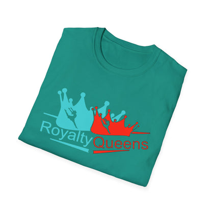Royalty Queens Unisex T-Shirt, Softstyle Tee for Girls, Crown Graphic, Birthday Gift, Queen's Day Celebration, Casual Wear