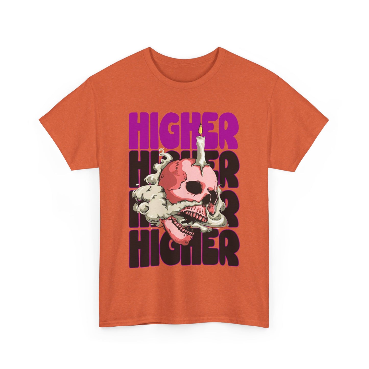 Skull Graphic Tee - "Higher" Unisex Heavy Cotton T-Shirt