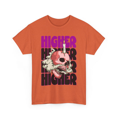 Skull Graphic Tee - "Higher" Unisex Heavy Cotton T-Shirt