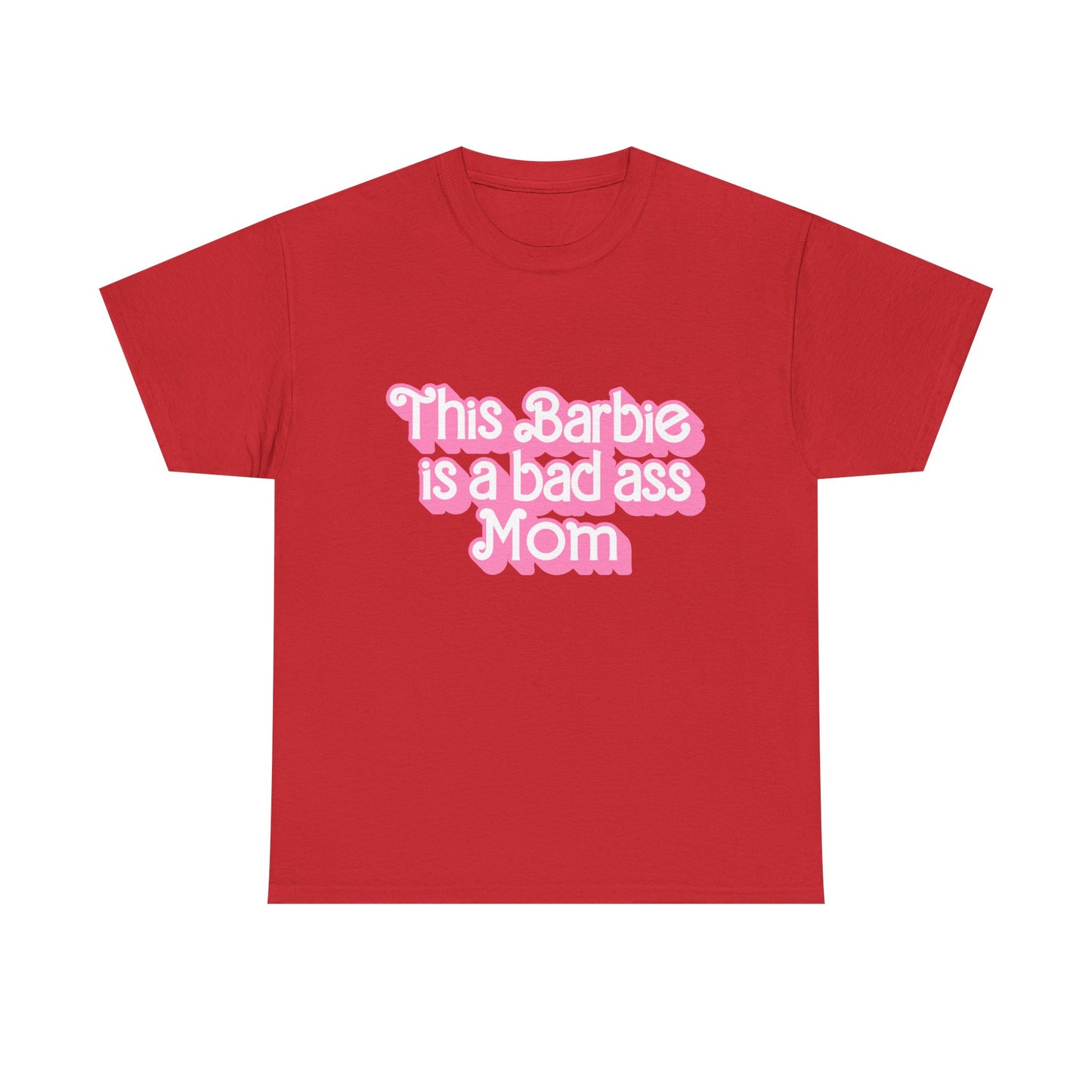 Bad Ass Mom Unisex Heavy Cotton Tee - Fun, Stylish Tee for Moms - Cute Gift for Mother's Day & Birthdays