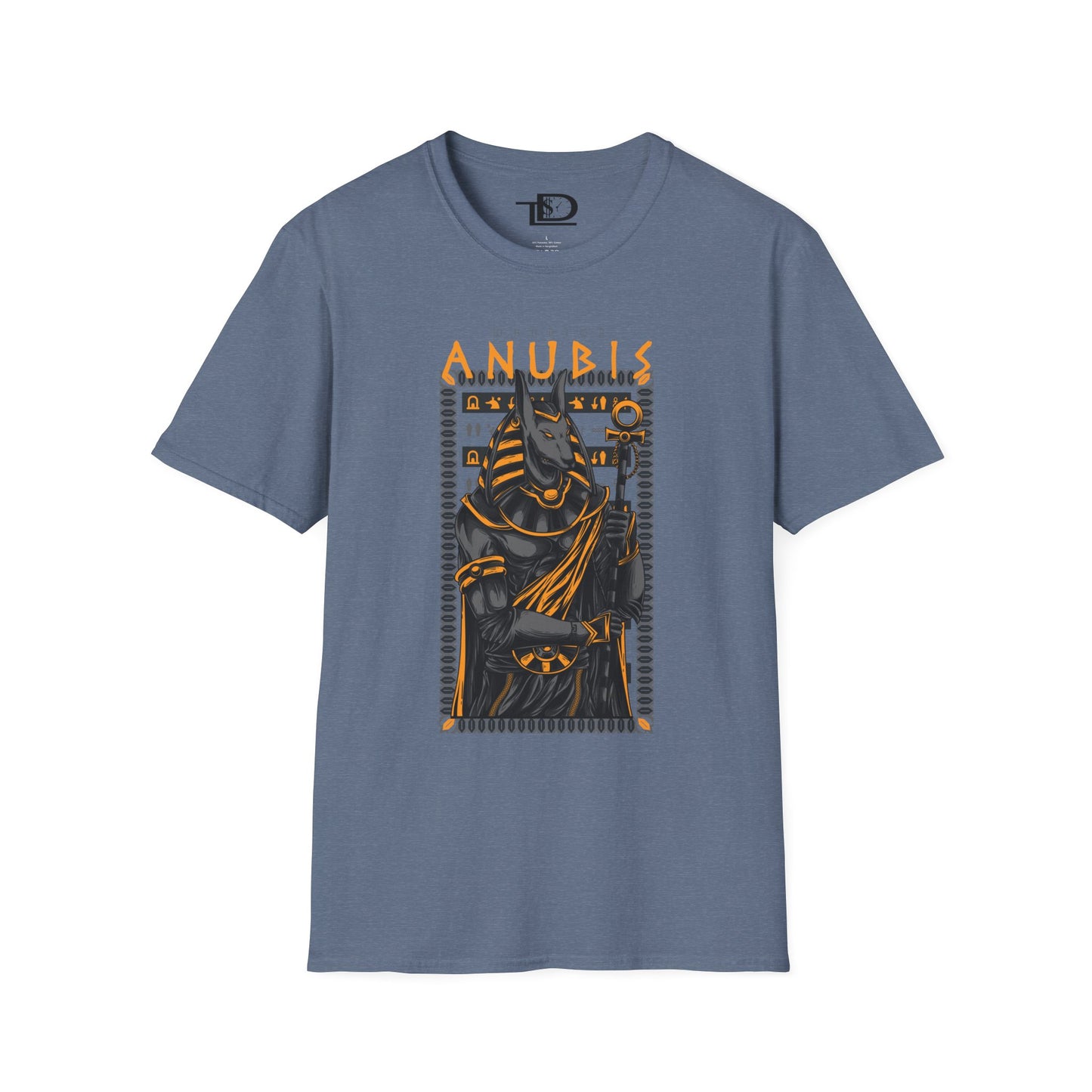 Anubis Unisex Softstyle T-Shirt, Egyptian Mythology Tee, Graphic Tee, Casual Wear for Fans, Gift for Halloween or Birthdays
