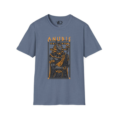 Anubis Unisex Softstyle T-Shirt, Egyptian Mythology Tee, Graphic Tee, Casual Wear for Fans, Gift for Halloween or Birthdays
