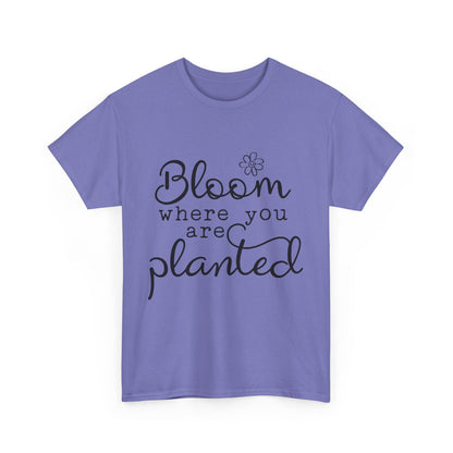 Inspirational Bloom Tee - Unisex Heavy Cotton T-Shirt for Growth Mindset