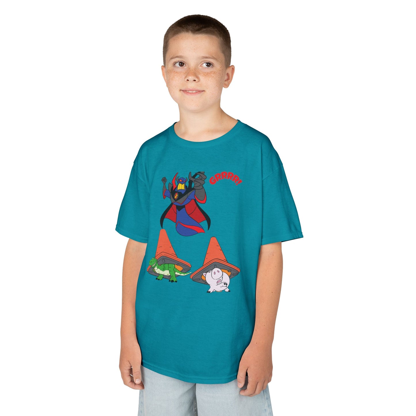 Kids Cartoon Battle Tee - Fun & Unique Grrr! Design