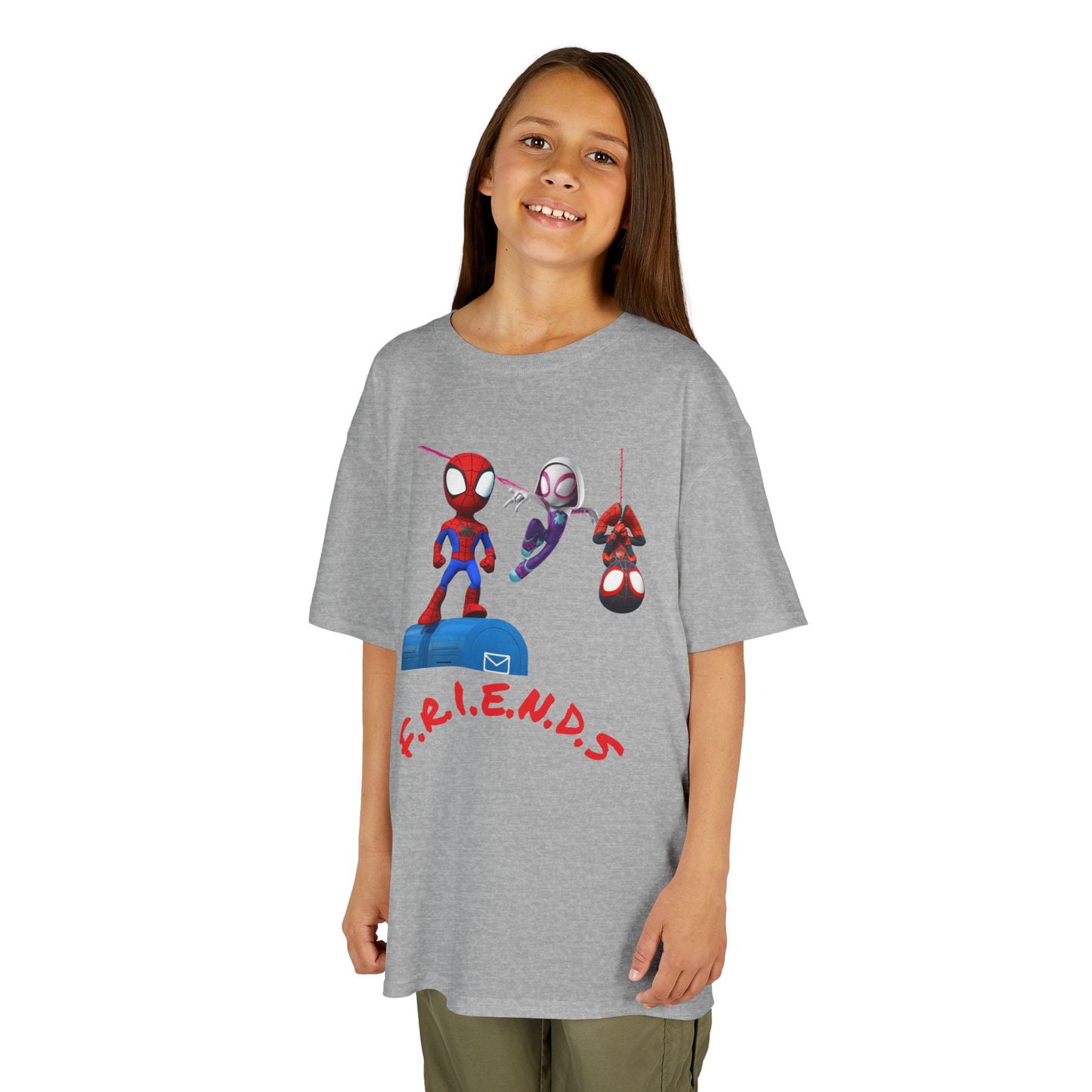 Kids' Friends Spider-Man Tee - Fun & Colorful Cotton T-Shirt for Young Superheroes