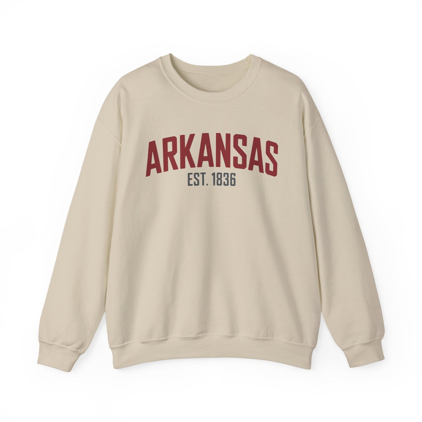 Arkansas Crewneck Sweatshirt – "Arkansas Est. 1836" Classic State Pullover