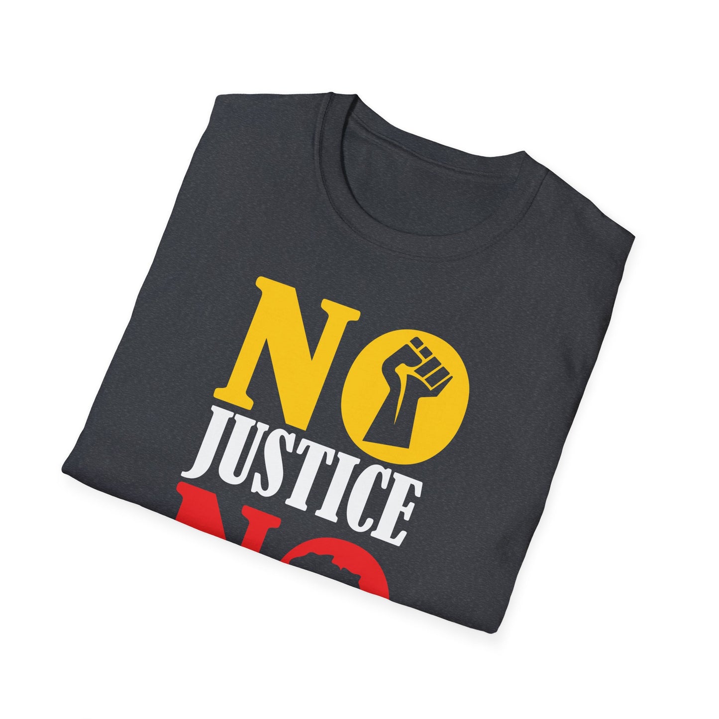 Justice No Peace T-Shirt | Unisex Softstyle Tee | Activism Apparel | Social Justice Gift | Orange Protest Shirt | Statement Tee