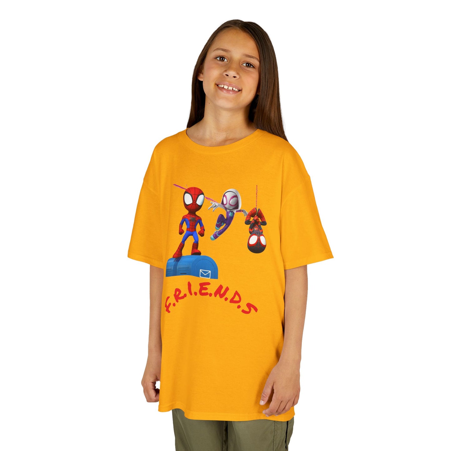 Kids' Friends Spider-Man Tee - Fun & Colorful Cotton T-Shirt for Young Superheroes