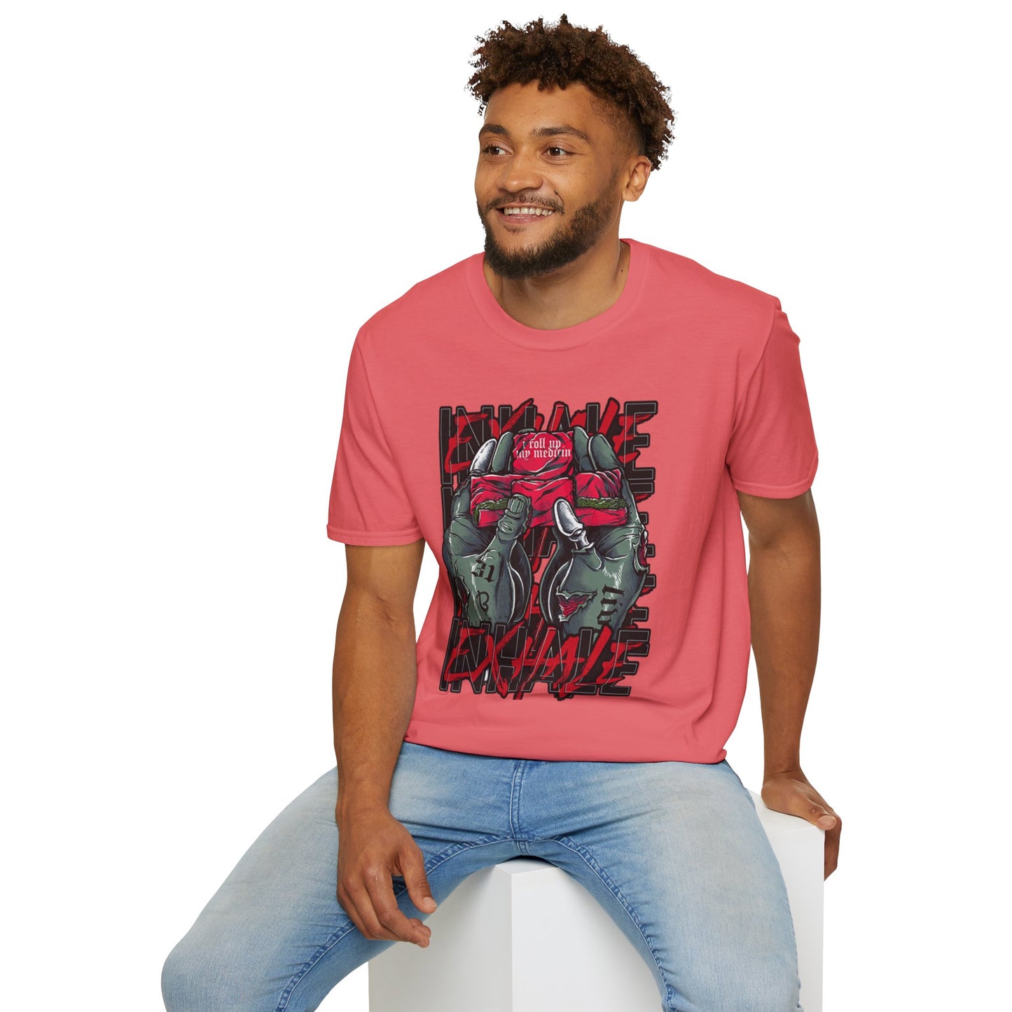 Graphic Unisex Softstyle T-Shirt - 'Exhale' Design