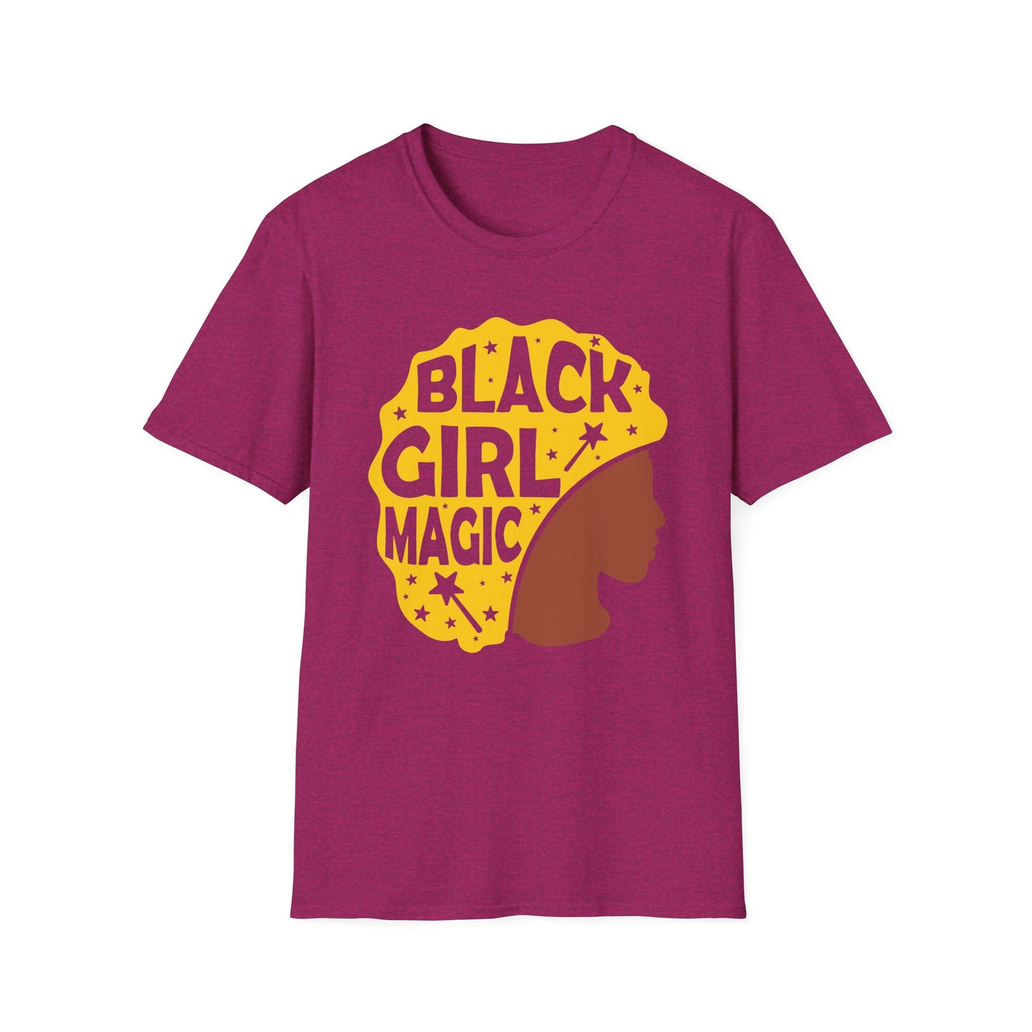 Empowerment Tee: Black Girl Magic Unisex Softstyle T-Shirt, Affirmation Shirt, Gift for Her, Inspirational Apparel, Cultural Pride Wear
