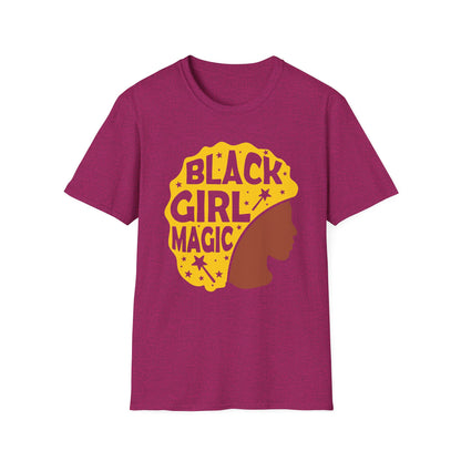 Empowerment Tee: Black Girl Magic Unisex Softstyle T-Shirt, Affirmation Shirt, Gift for Her, Inspirational Apparel, Cultural Pride Wear