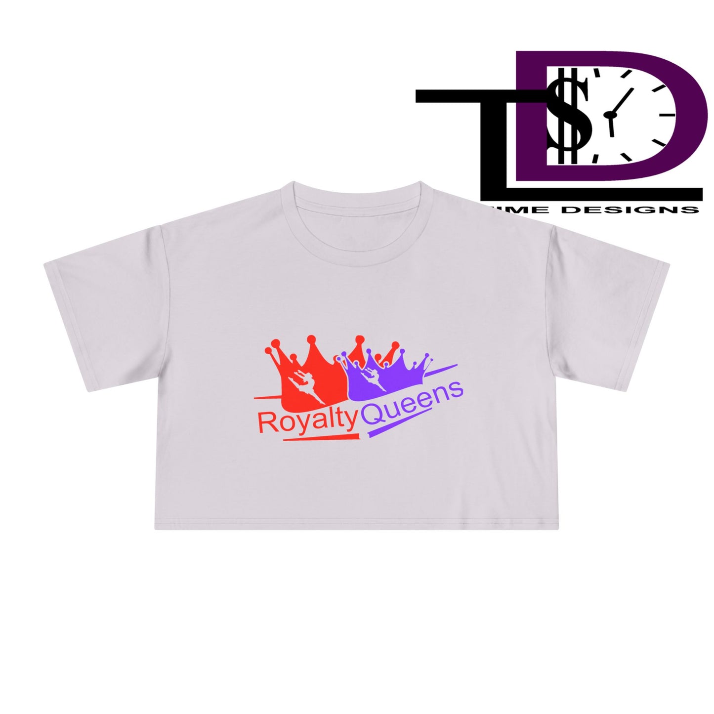 Royalty Queens Women's Crop Tee - Fun Summer Style, Casual Streetwear, Gift for Her, Festival Outfit, Vivid Crown Design