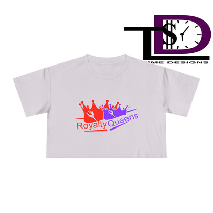 Royalty Queens Women's Crop Tee - Fun Summer Style, Casual Streetwear, Gift for Her, Festival Outfit, Vivid Crown Design